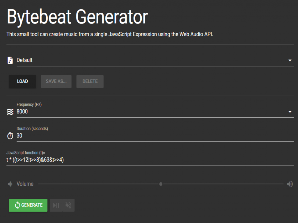 Bytebeat Generator